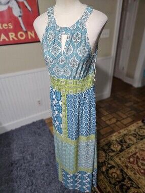 London Times Boho Maxi Dress Size 6
